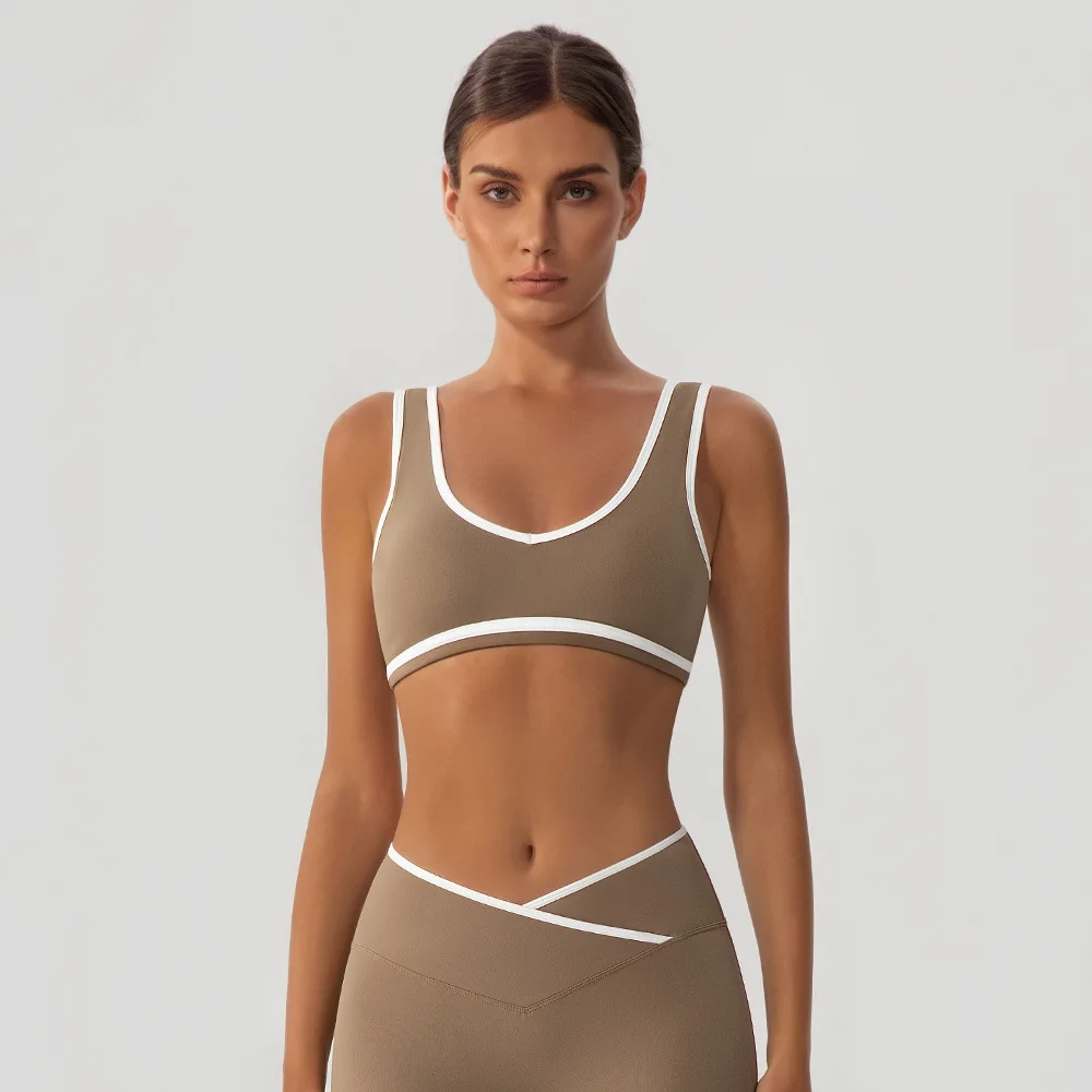 

Maxdutti Sports Bra With Breast Pads Yoga Camisole Clothes Women's Pilates Training T-shirt Slimming Fitness Bras Sports Clothes