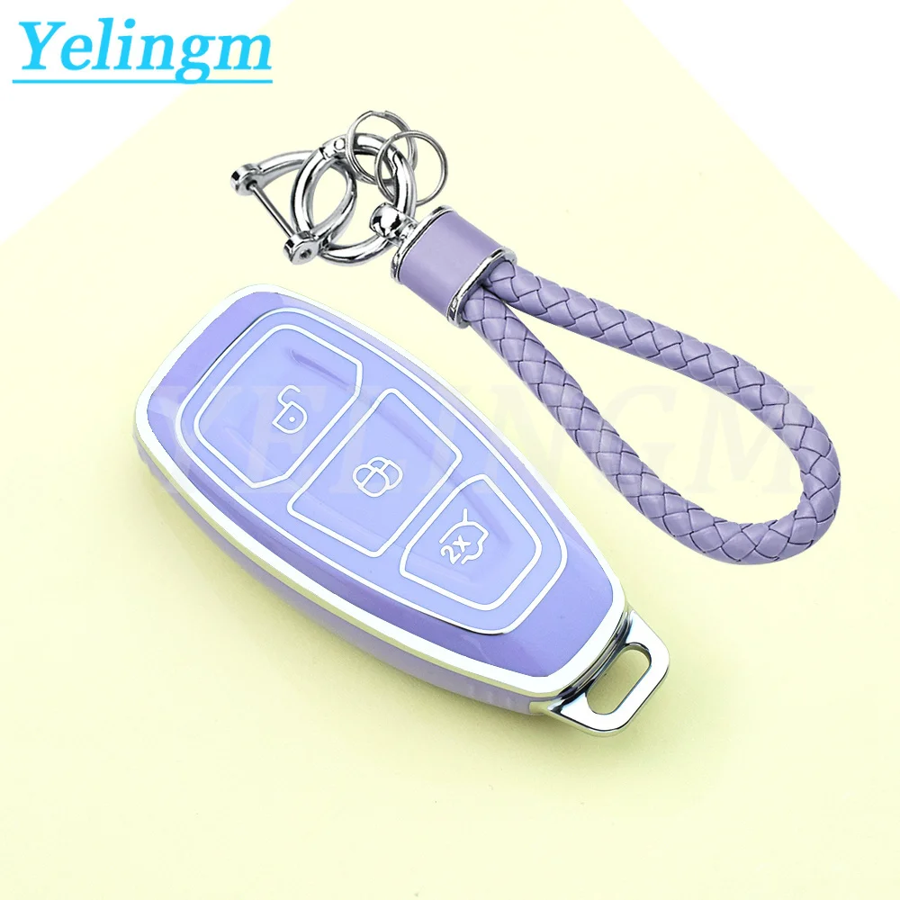 Key Case Cover 3 Buttons For Ford Transit Custom Mondeo Fiesta Kuga ST Line MK3 Focus 3 Station Wagon Ecosport Key Protection