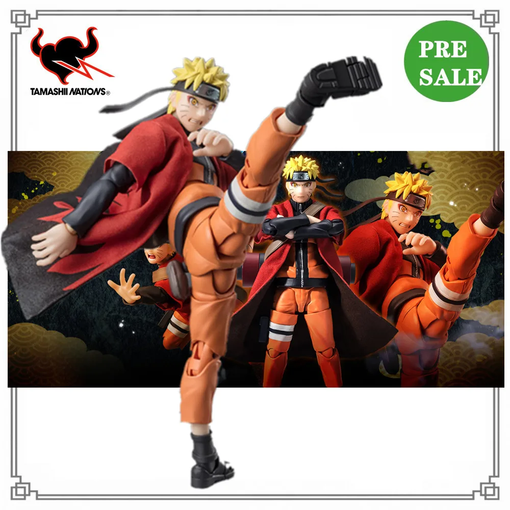 Anime Figures Original S.H.Figuarts NARUTO UZUMAKI [SENNIN MODE] PVC Action Figure Collector Toys Shippuden Uzumaki Model 14.5cm