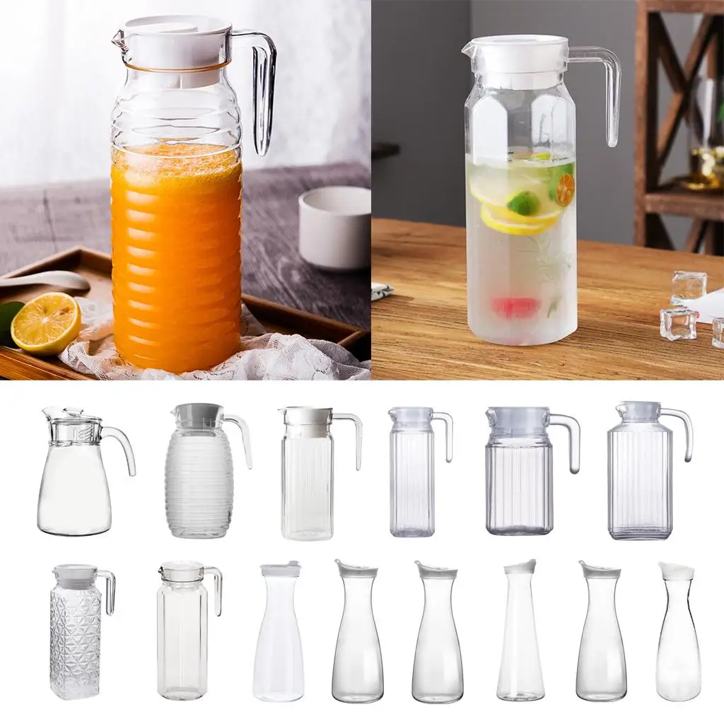 Premium Acrylic Drinks Pitcher Cold Water Jug with Handle Versatile Beverage Jar for Family Gathering and Dining