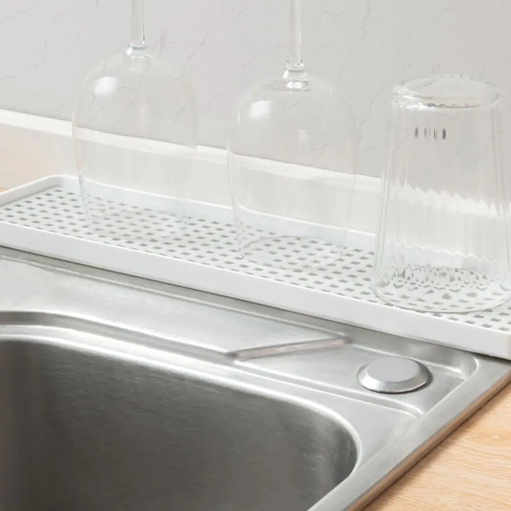 Hot Fruit Dryer Tray Tableware Plastic Plastic Dish Drainer Double-Layer Rectangle Bowl Tray Drainage Sink Drying Rack.