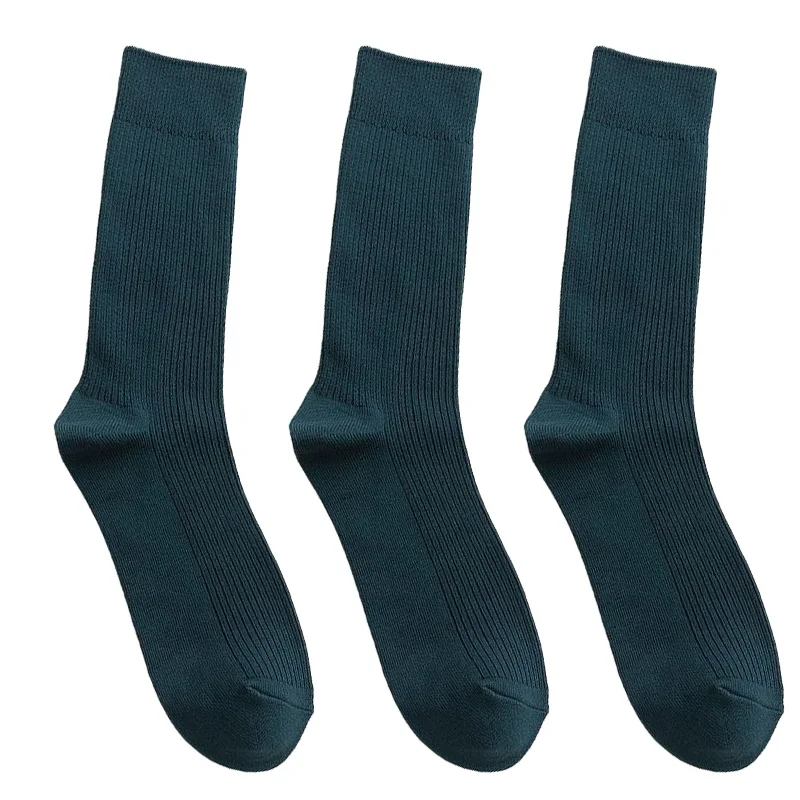 3 paires de chaussettes en coton pour hommes, mode décontracté noir Harajuku rétro chaussettes longues chaussettes d'affaires pour hommes cadeaux taille Plus 39-46