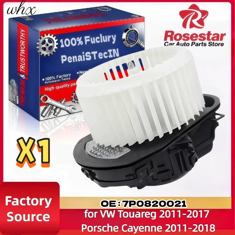 A/C Heater Blower Motor with Resistor for VW Touareg 2011-2017 Porsche Cayenne 2011-2018 7P0820021, 7P0820021B, 7P0820021D