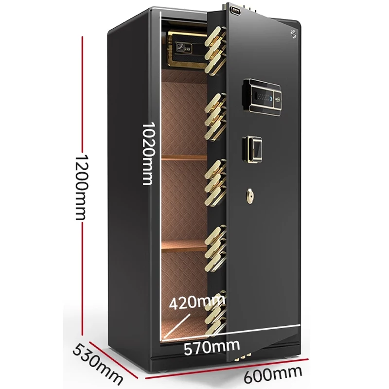 Armário seguro inteligente anti-roubo doméstico, espessado todo em aço, grande capacidade, escritório, 1m, 1,2 m