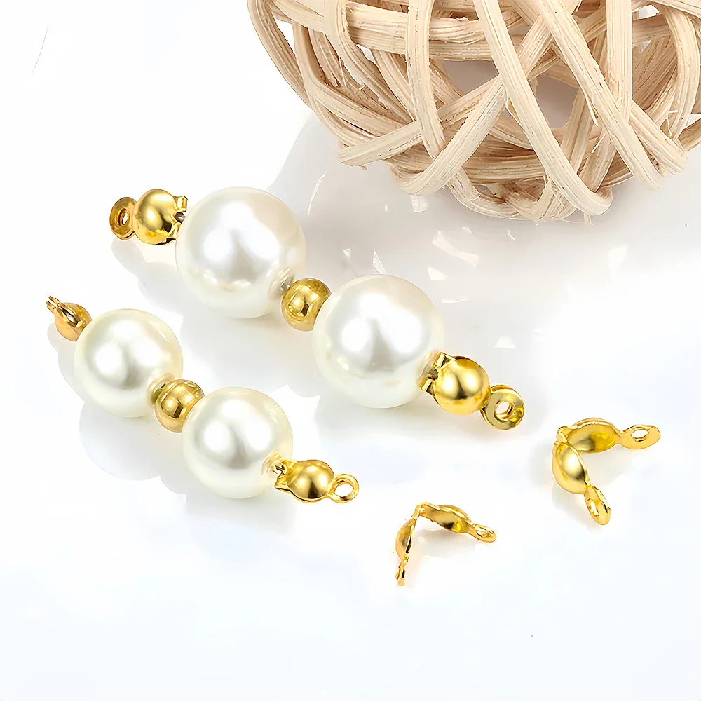 4*7mm Golden Silver color Stainless steel Beaded buckle For Jewelry Making Charms Bracelet Necklace Eardrop DIY Accessories