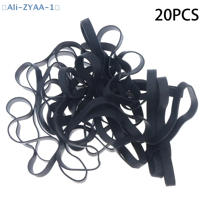 【ZYAA-1】20pcs Black Rubber Bands Large Size Stretchable Elastic Rubber Ring For Office Stationery Package Supplies