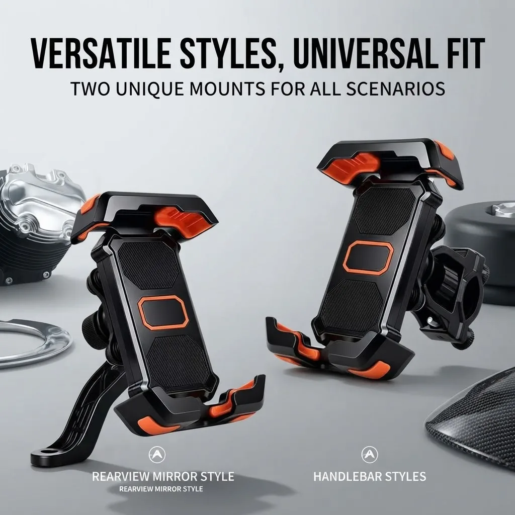 Universal Motorcycle Phone Holder Handlebar Mount Quick Release Anti Vibration One Hand Operation Bike GPS Bracket