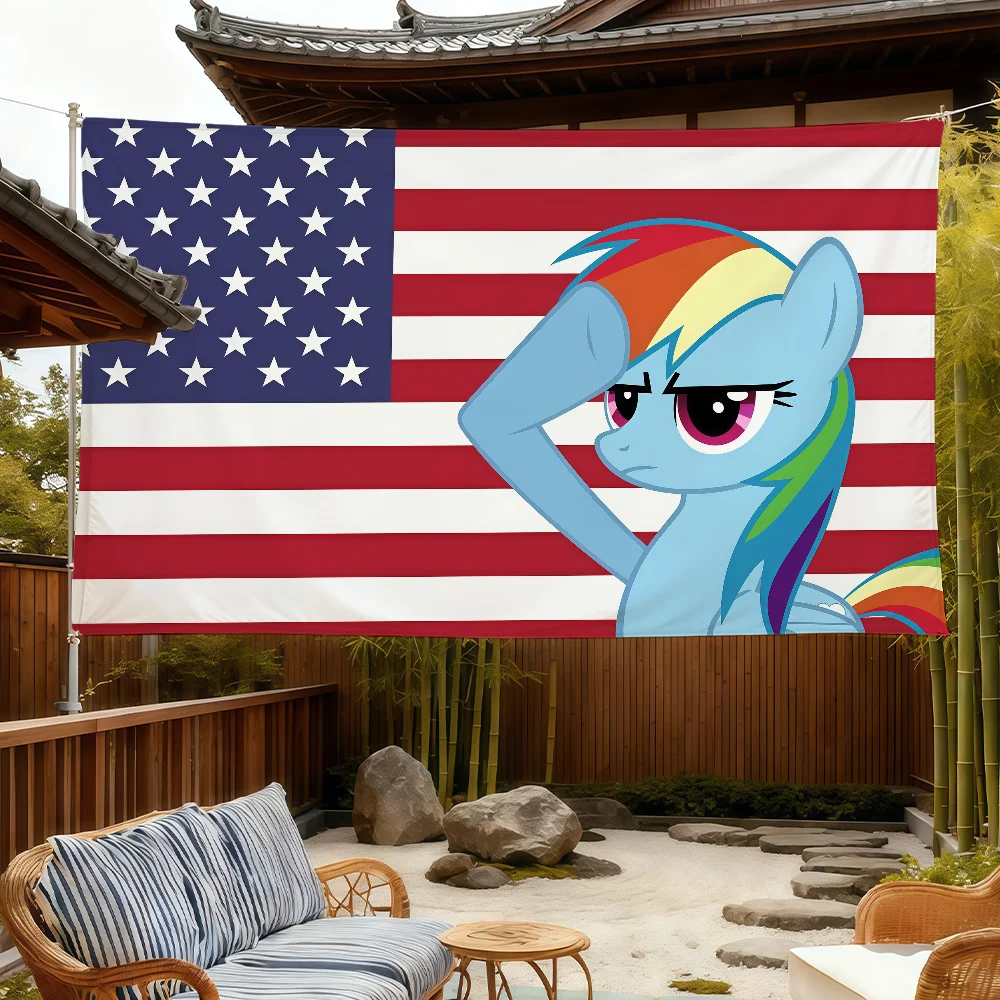 M-My L-Little P-Pony-ES Cartoon Flag For Room Dorm Camping Picnic Art Style Garage Bar Wall Decoration Banner