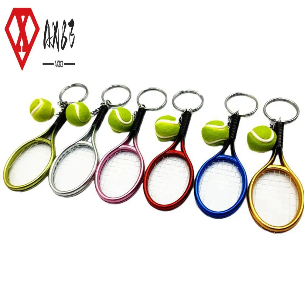 

AX83-18Pcs Mini Tennis Racket Ball Keychain Pendant Bag Accessories For Bag Sport Advertisement Fans Souvenirs Key Ring