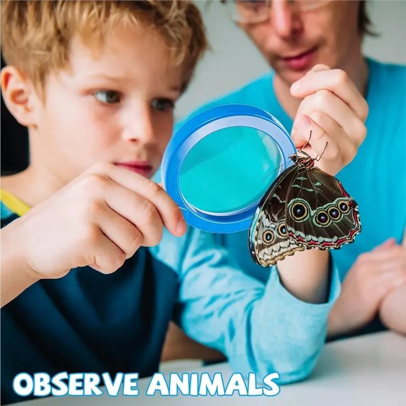 MACH-Easy Jumbo Magnifying Glass With Stand 6-Pack Kids Science Learning Tools For Reading Books, Maps, Insects