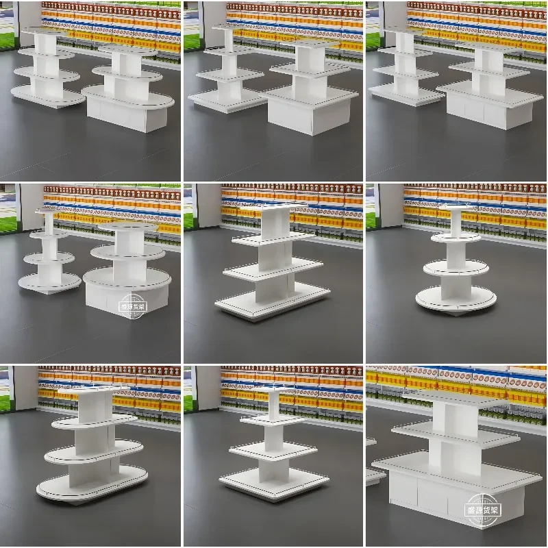 Island cabinet supermarket shelf display rack flowing water Taichung island display cabinet stack head display rack beverage sta