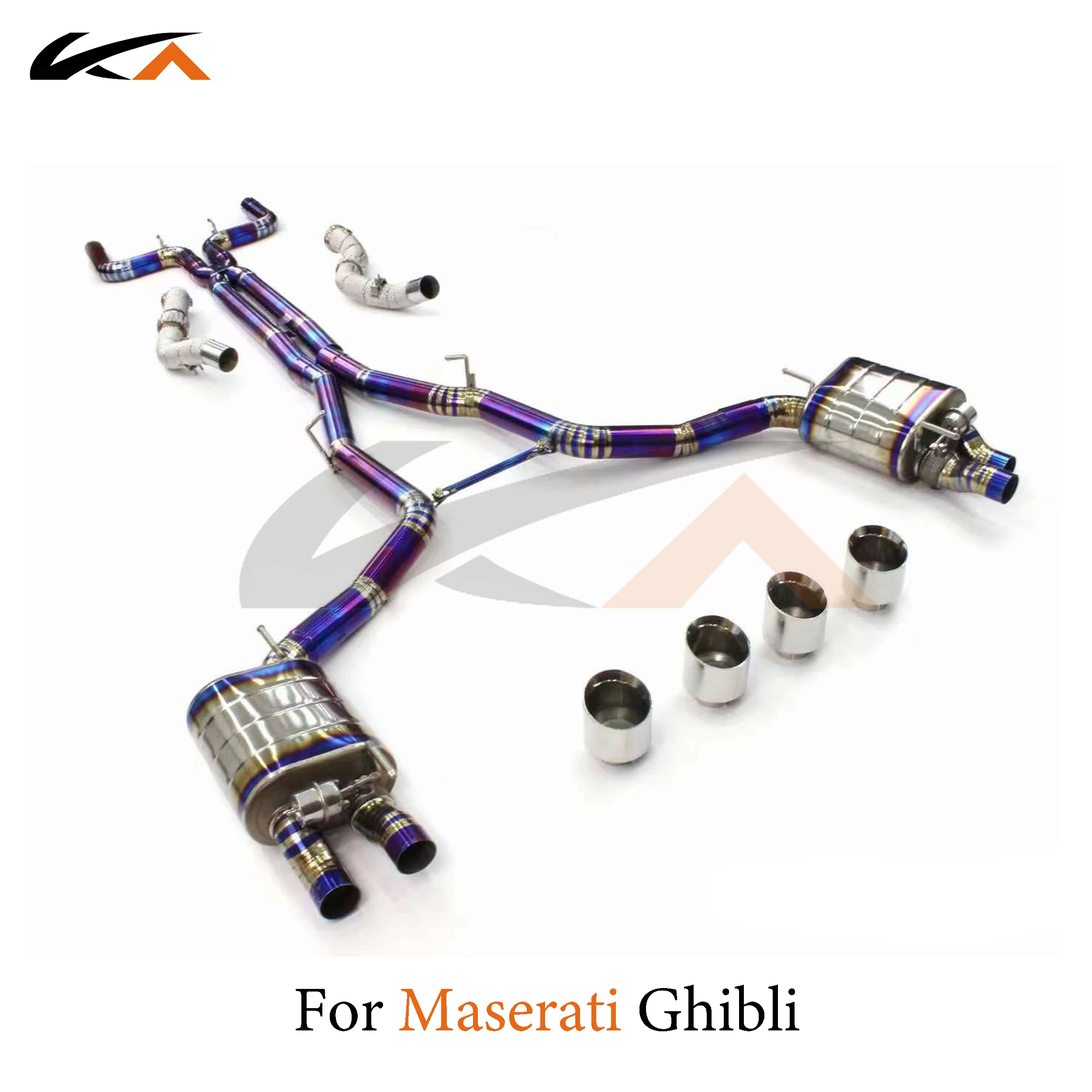 

KA Tuning exhaust system parts titanium alloy catback for Maserati Ghibli 3.0T rear section performance muffler valve