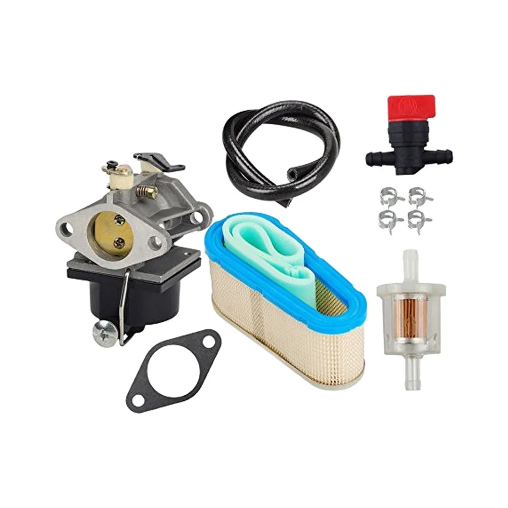 Replacement For Carburetor Kit with Air Filter Fuel Filter and 14 inch Fuel Line Shutoff Valve for OHV125 Engines