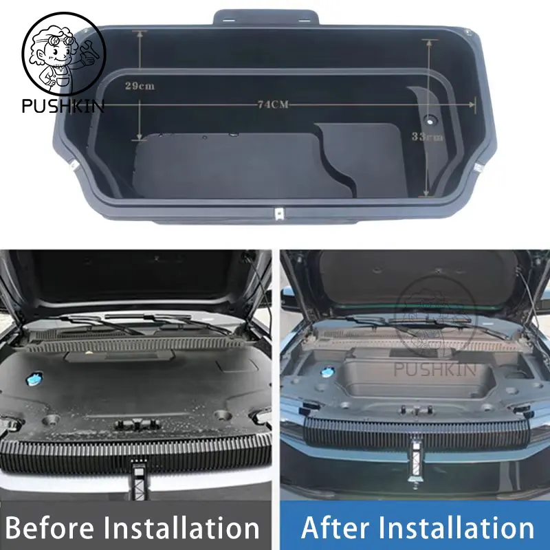 For Chery ICAR 03 Jaecoo 6 J6 EV 2024 2025 Front Trunk Hood Storage Box Front Engine Compartment Storage Box Chery ICAR03