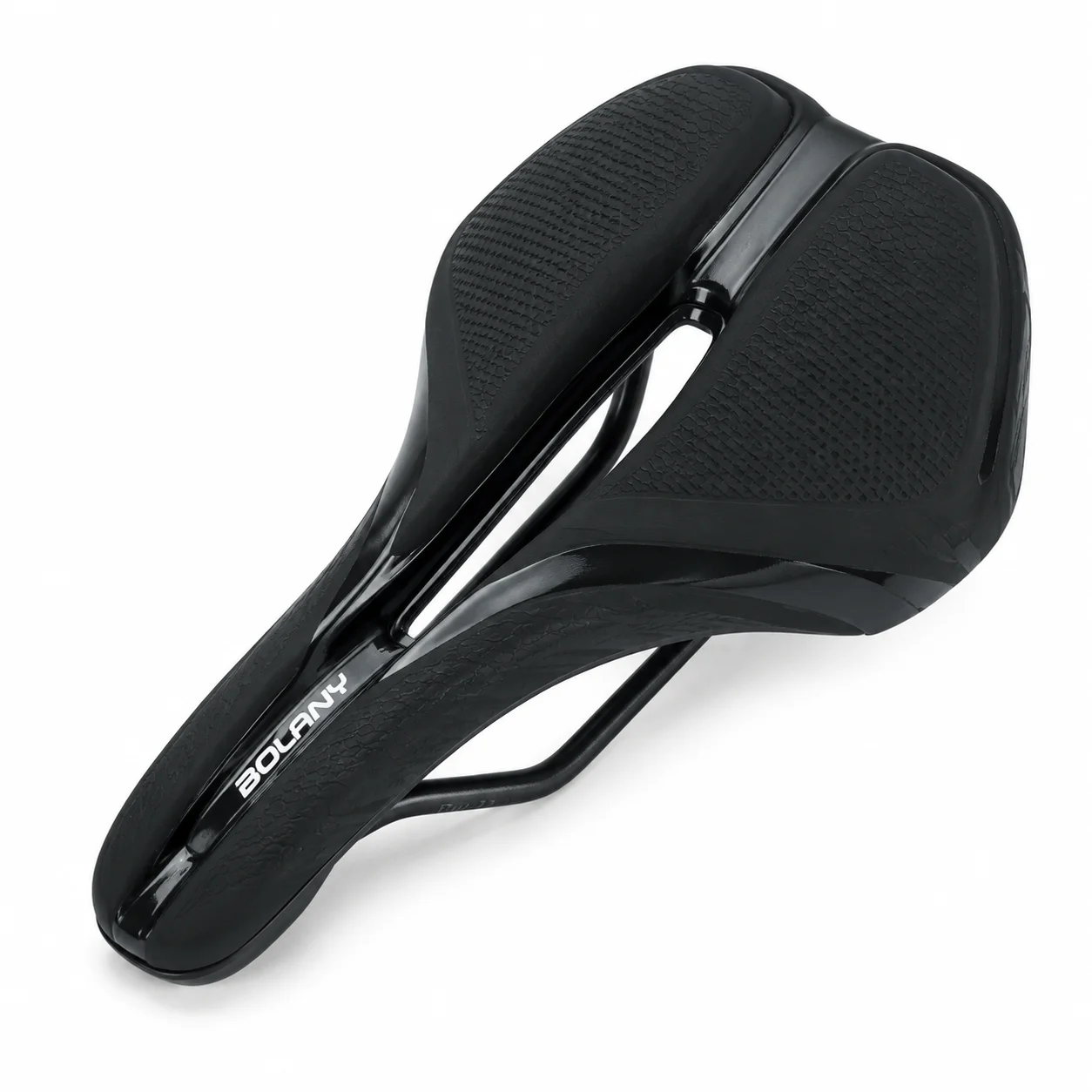 BOLANY Short Nose Bike Saddle Hollow Breathable Thick Foam Anti-Slip Embossed Seat for MTB Road Mountain Bicycle