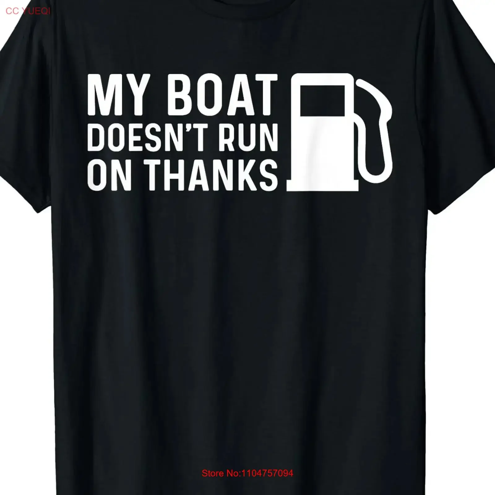 My Boat doesn't run on Thanks T shirt funny boating water vintage Washed Versatile Slightly fashion Comfortable Stretched