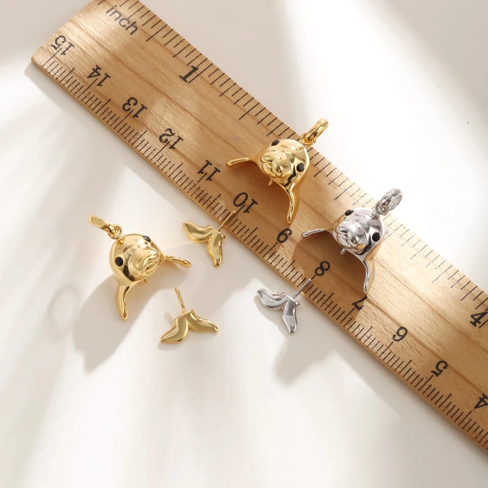 925 Sterling Silver Seal Shape Pearl Pendant Empty Bracket Settings Round Beads DIY Handmade Necklace Jewelry Making Craft