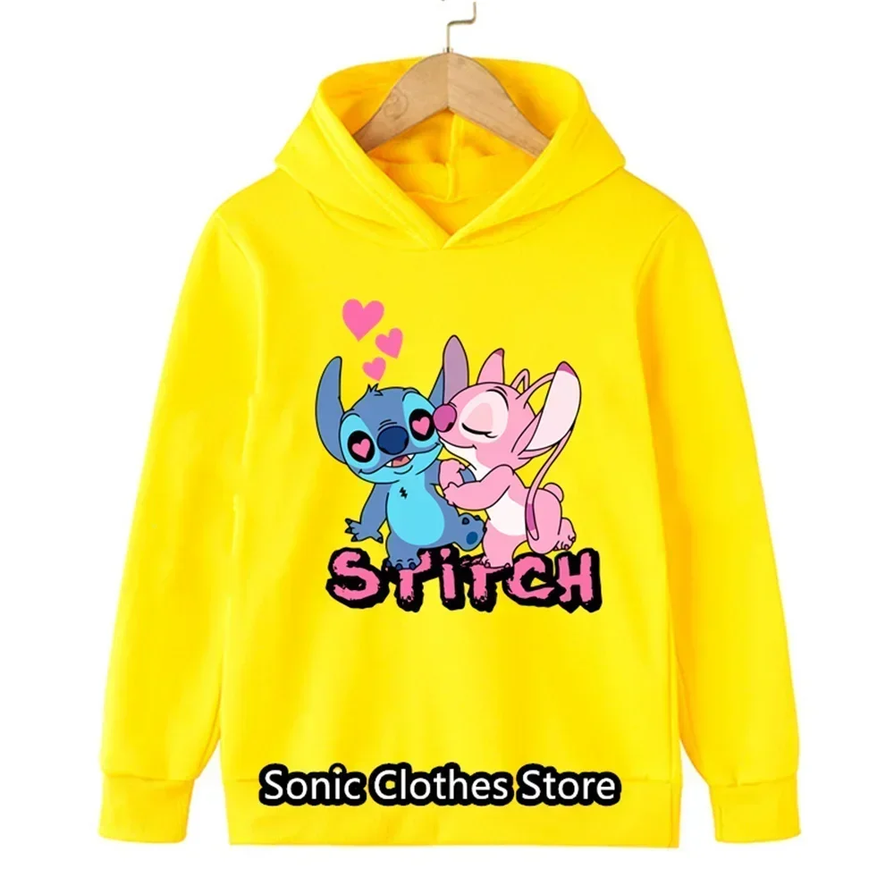 Kawaii Stitch Hoodie For Girls Clothing Children Cartoon Clothes Kid Girl Boy Lilo Stitch Sweatshirt Manga Hoody Baby Casual Top