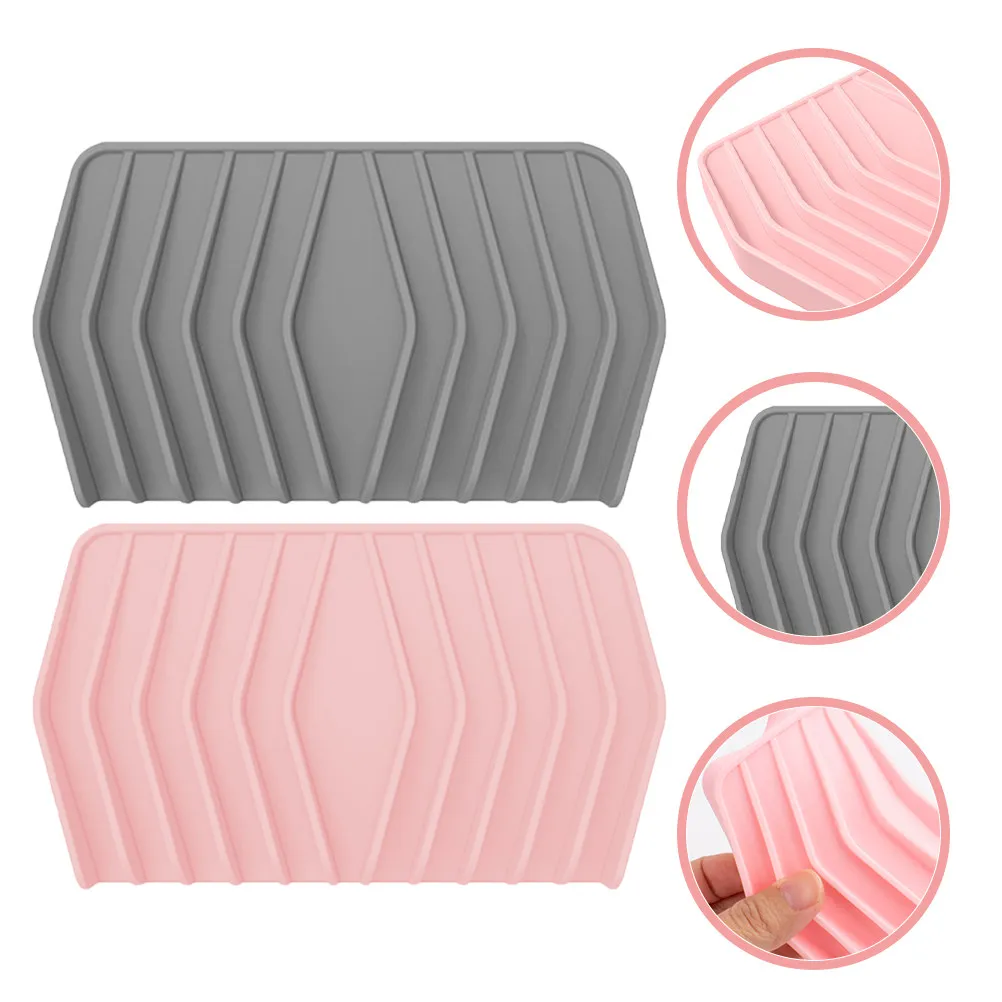 

2Pcs Silicone Soap Holder Drainage Design for Shower Sink Bath Non Slip Soap Dish Large Capacity Tray Organizer