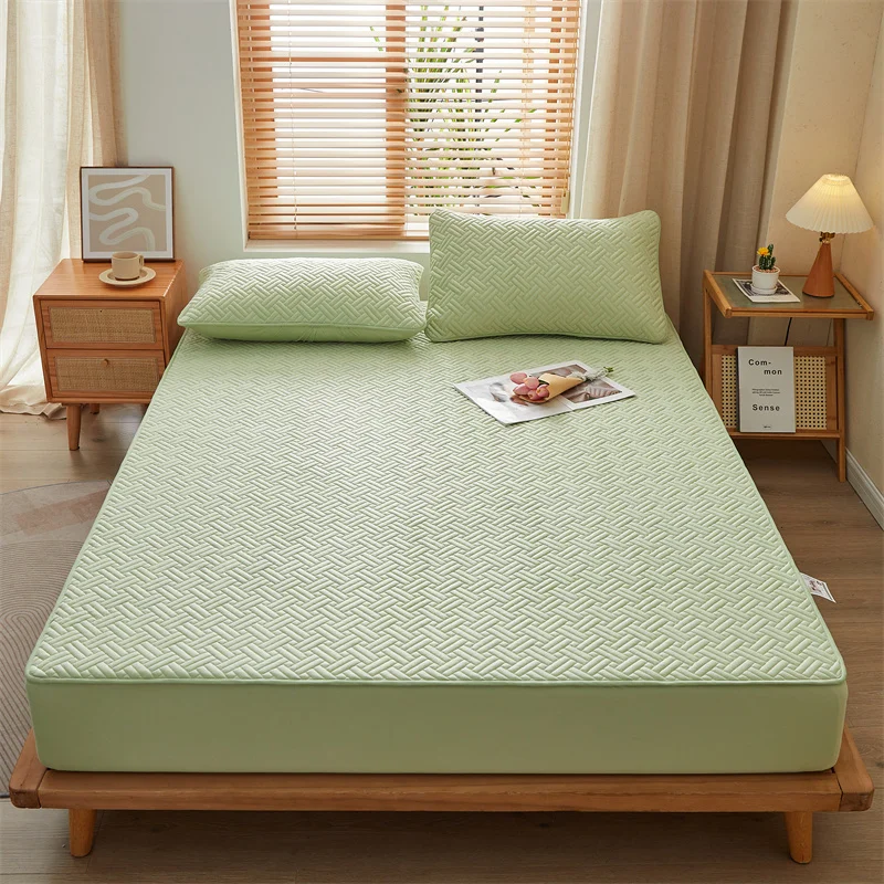 Thicken Quilted Mattress Cover For Home Bed Covers Pad Skin-Friendly Fitted Sheet Protector Bedspread Single Double Queen King