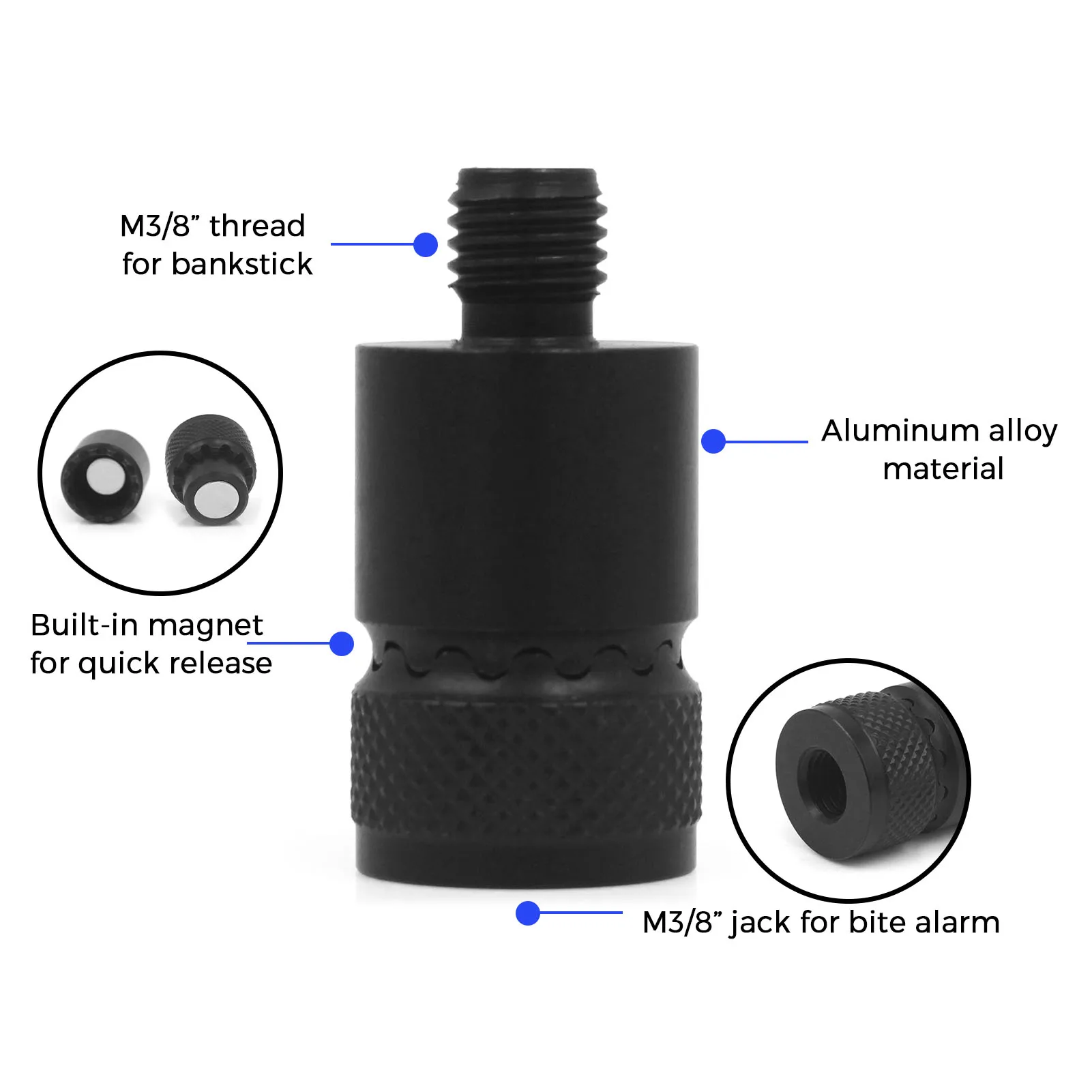 Coonor Fishing Alarm Quick Release Connector for Carp Fishing Rod Pod Magnetic Adapter for Fishing Bank Stick Bite Alarm