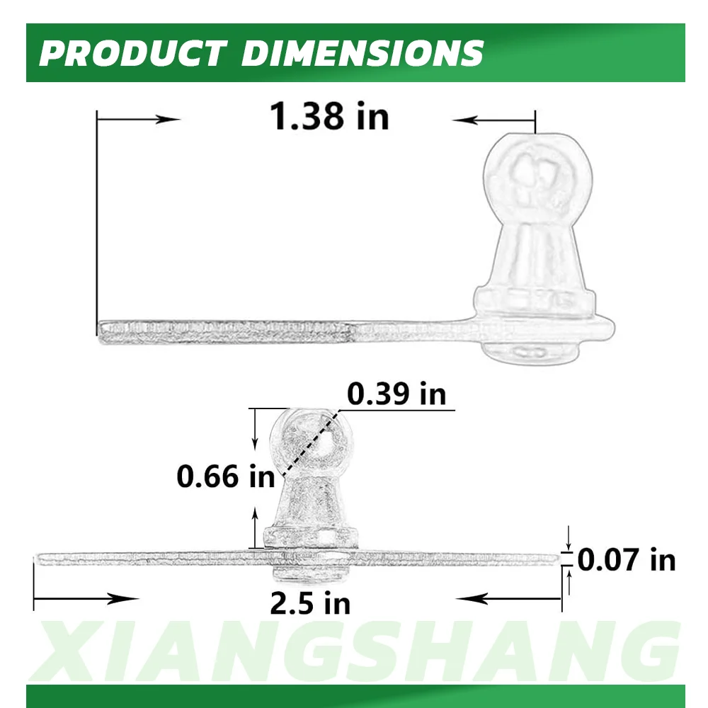 Soporte de montaje de perno de bola de 10MM para resorte de Gas Universal, puntales de elevación, soporte de choque de acero, paquete de 2, paquete