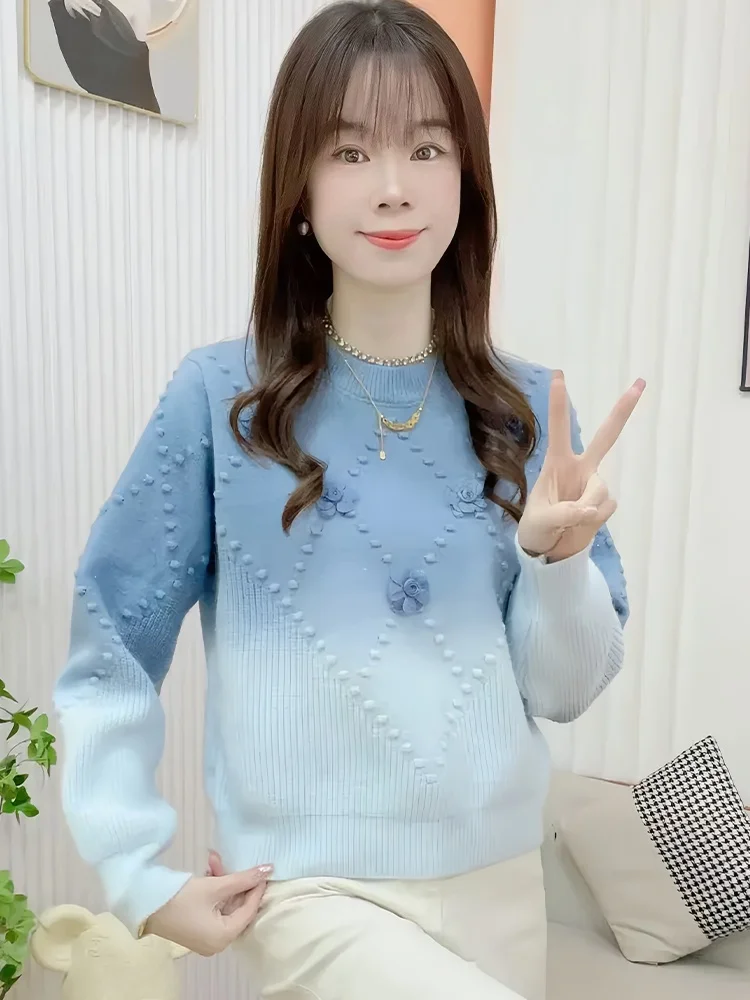 Faionable Casual Lange Sve Gestrickte Pullover frauen Lose Abnehmen Design Herbst Winter Neue Ankunft Komfortable Atmungsaktive...