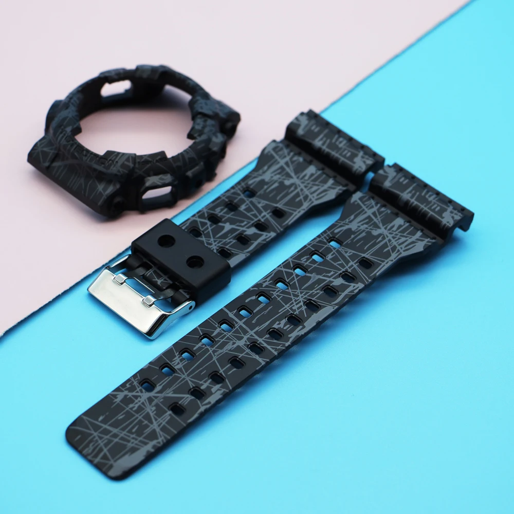 For Casioak GA-110 GA100 GD-120 Silicone Band High Quality Rubber Watchband with Watch Case Rubber Watch Strap Watch Serise