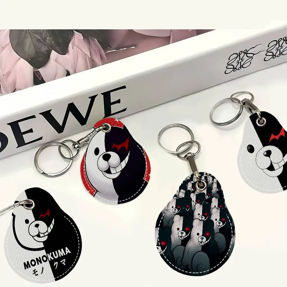 Game Danganronpa Adorable Teardrop Acc Control Card Protector Bus Keychain Elevator Card Holder Student PU Material