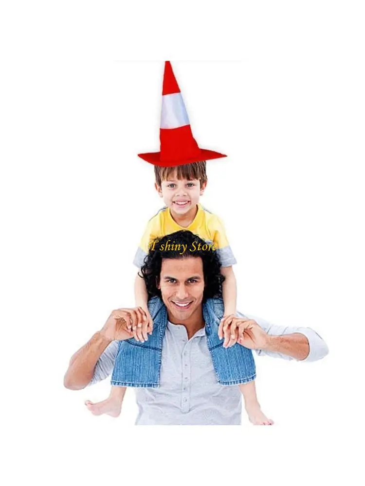

N58F Novelty Cone Headgear Hat for Adult Roadblocks Hat for Boys Girl Lovely Party Hat Festival Celebration Headpiece
