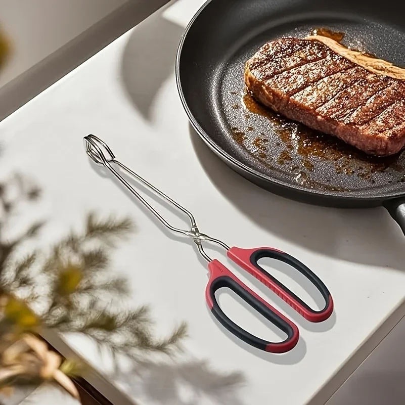 Long Handle BBQ Scissor Tongs Multifunctional Barbecue Clip Grilled Food Bread Roast Clamp Kitchen Baking BBQ Tools Accessories 5