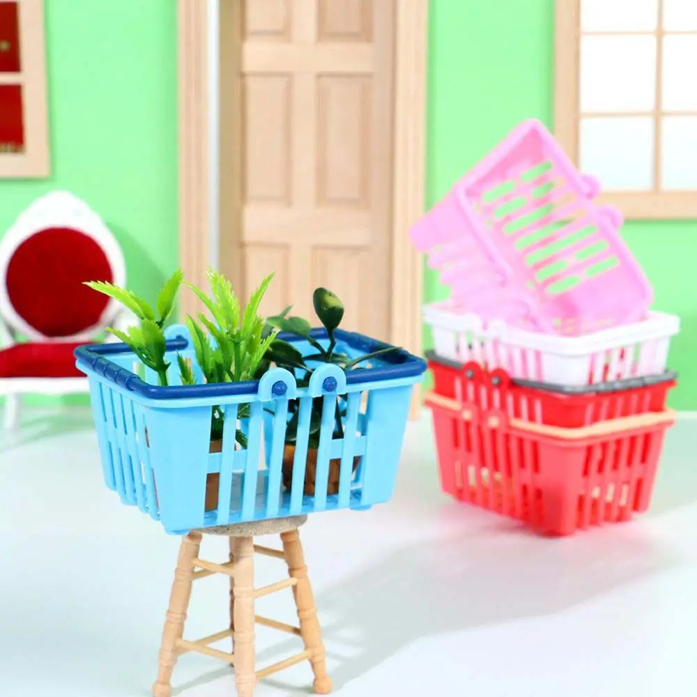 Doll House Miniature Miniature Furniture Pretend Play Toys Shopping Basket Toys Shopping Hand Basket Model Doll Accessories