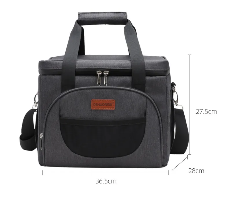 16/28L 40 Dosen Kühlerhandtasche mit Riemen, Picknicktasche, Isotherme-Isoliertasche für Eis, Bier, Mahlzeitenbehälter, Lunchtasche, DENUONISS – Detail 8