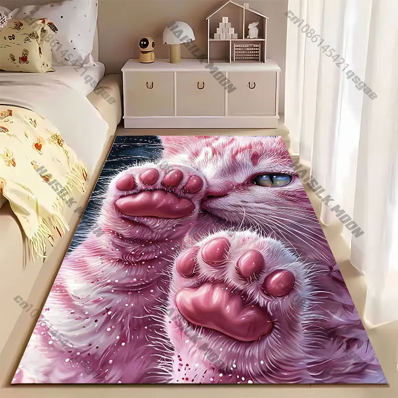 Cat paw close-up detail carpet Yoga living room room decor children's crawling mat doormat area rug games mat