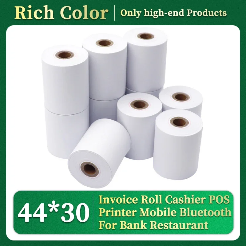 20 Rolls 44*30 57*40 Ordinary Printing Paper Invoice Roll Cashier POS Printer Mobile Bluetooth For Bank Restaurant Market Taxi