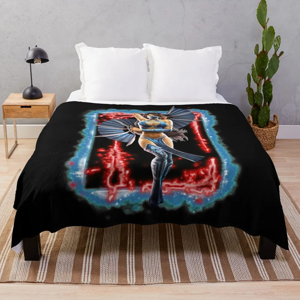 Mortal Kombat - MK9 - Kitana Art - 915207733 Throw Blanket Stuffeds Comforter Blankets