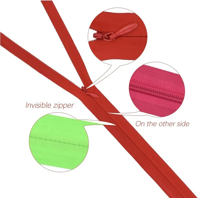 5Pcs 7Inch-24inch (18-60cm) Nylon Coil Zippers For Tailor Sewing Crafts Nylon invisible Zipper Clothes Conceal zipper 15 Colors
