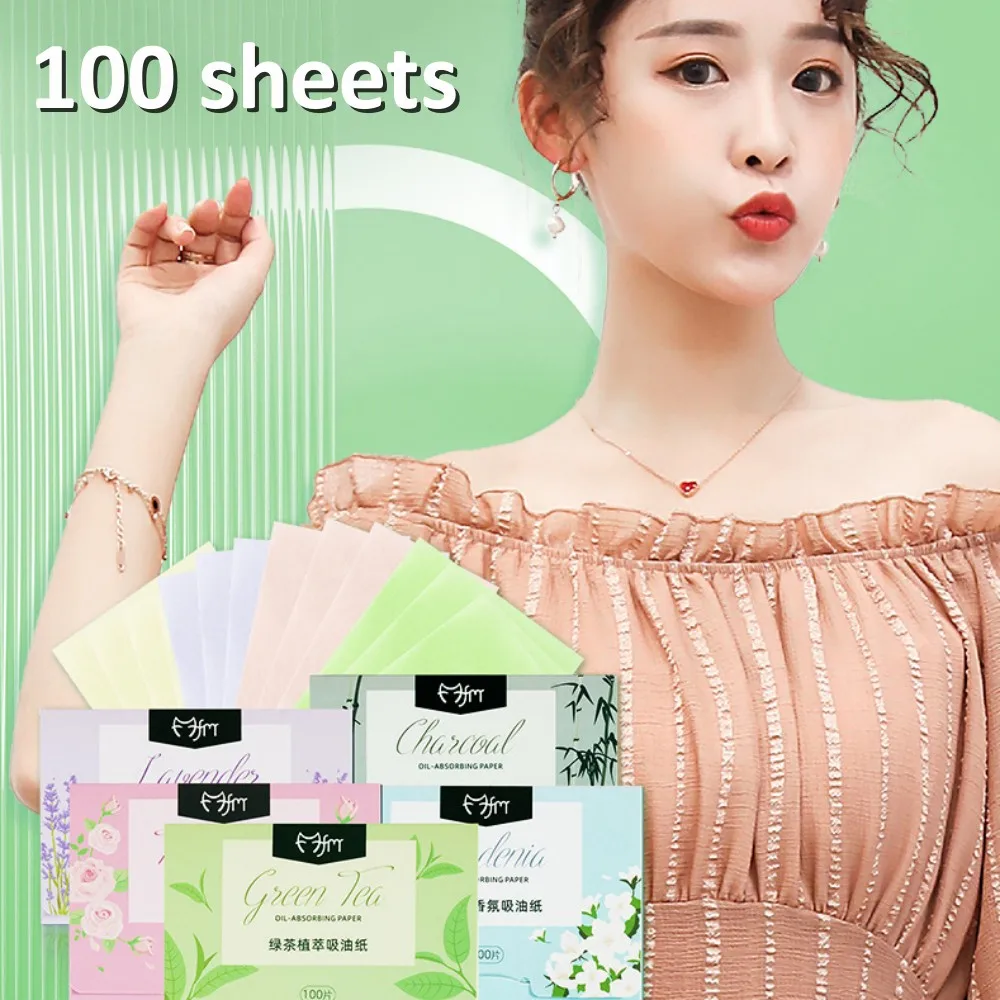 100Pcs Face Oil Blotting Paper Protable Face Wipes Facial Cleanser Oil Control Oil-absorbing Sheets Blotting Tissue Makeup Tools