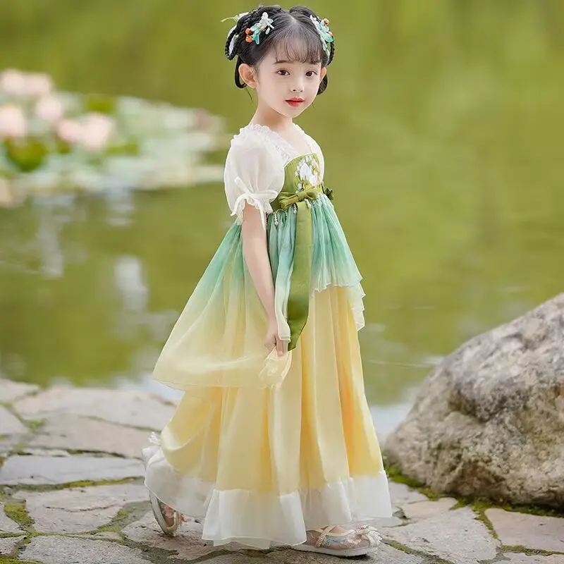 Ancient Chinese Costume Kids Child Seven Fairy Hanfu Dress Clothing Japanese and Korean Girls Hanfu dress Chinese Traditional