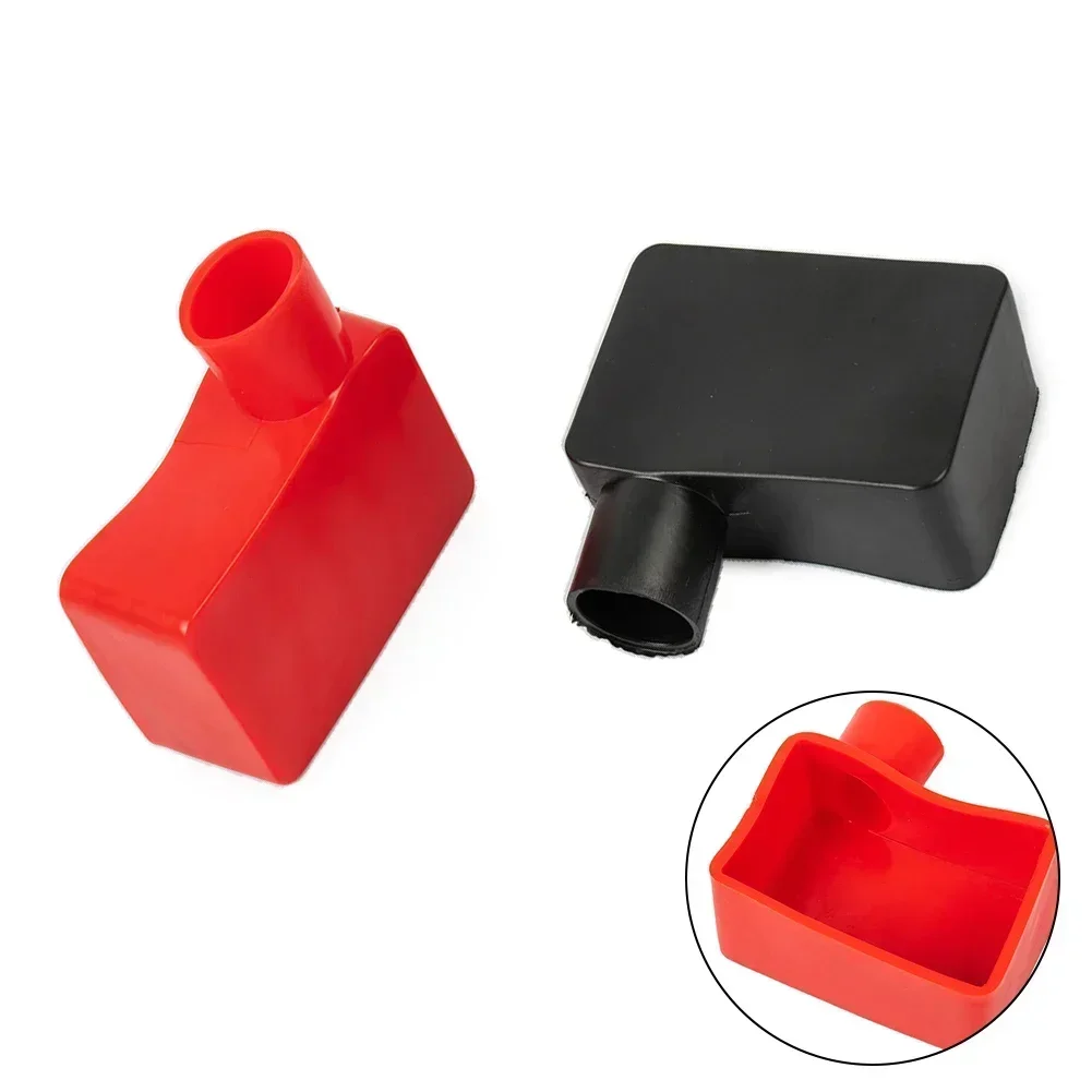 2pc Battery Terminal Cover For Cars Motorcycles Square Rubber Car Battery Pole Protective Cap PVC Soft Sleeve Silicone New Parts