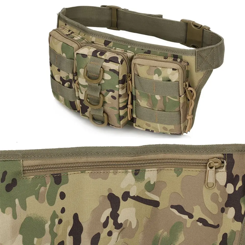 Cintura impermeável masculina Fanny Pack, Bolsa, Bum Belt Bag, Molle ao ar livre, Camping, Caminhadas, Escalada, Quadril