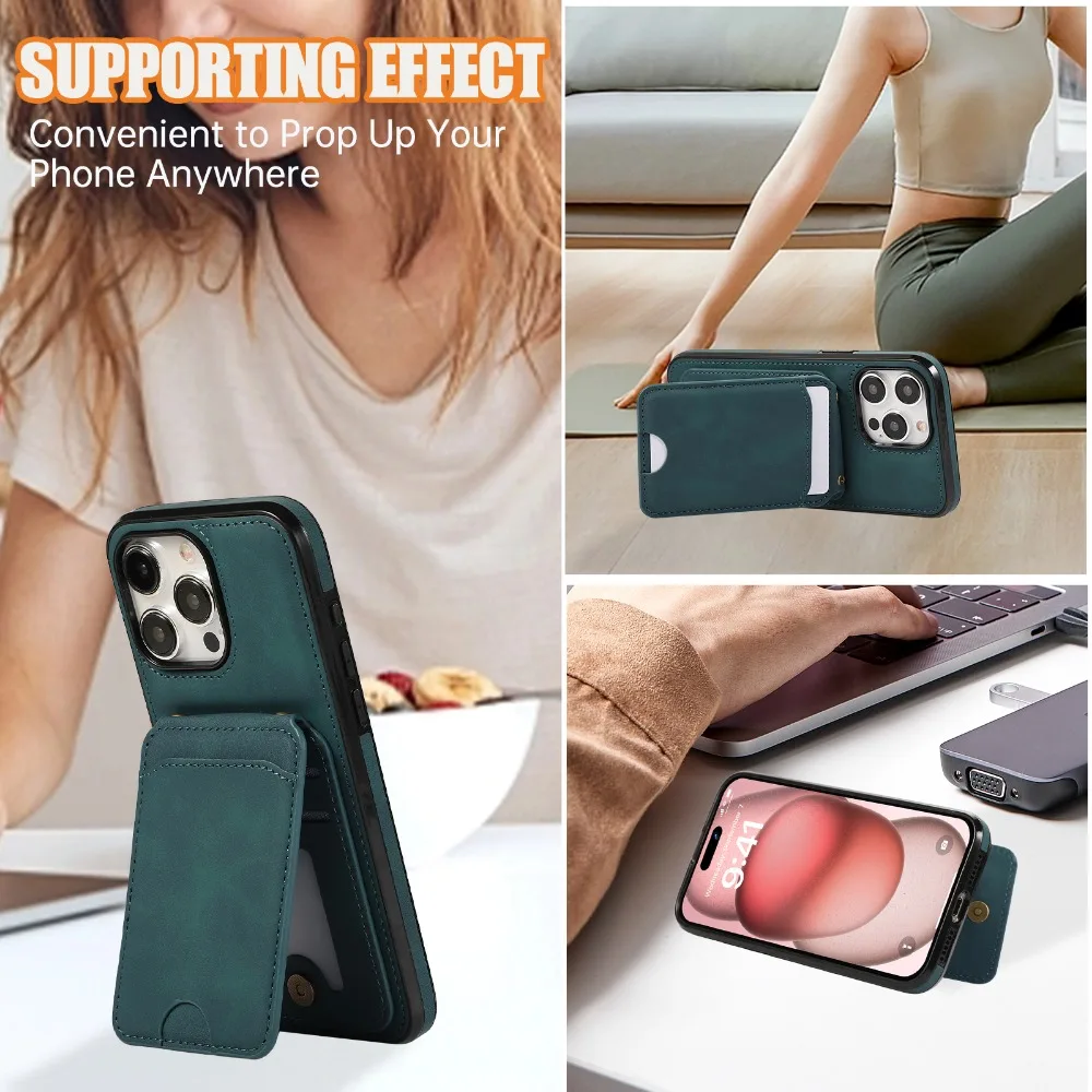 Flip Wallet PU Leather Phone Case for IPhone 16 15 14 11 Pro Max 13 12 MIni X XS XR 7 8 Plus Crossbody Card Slot Holder Cover
