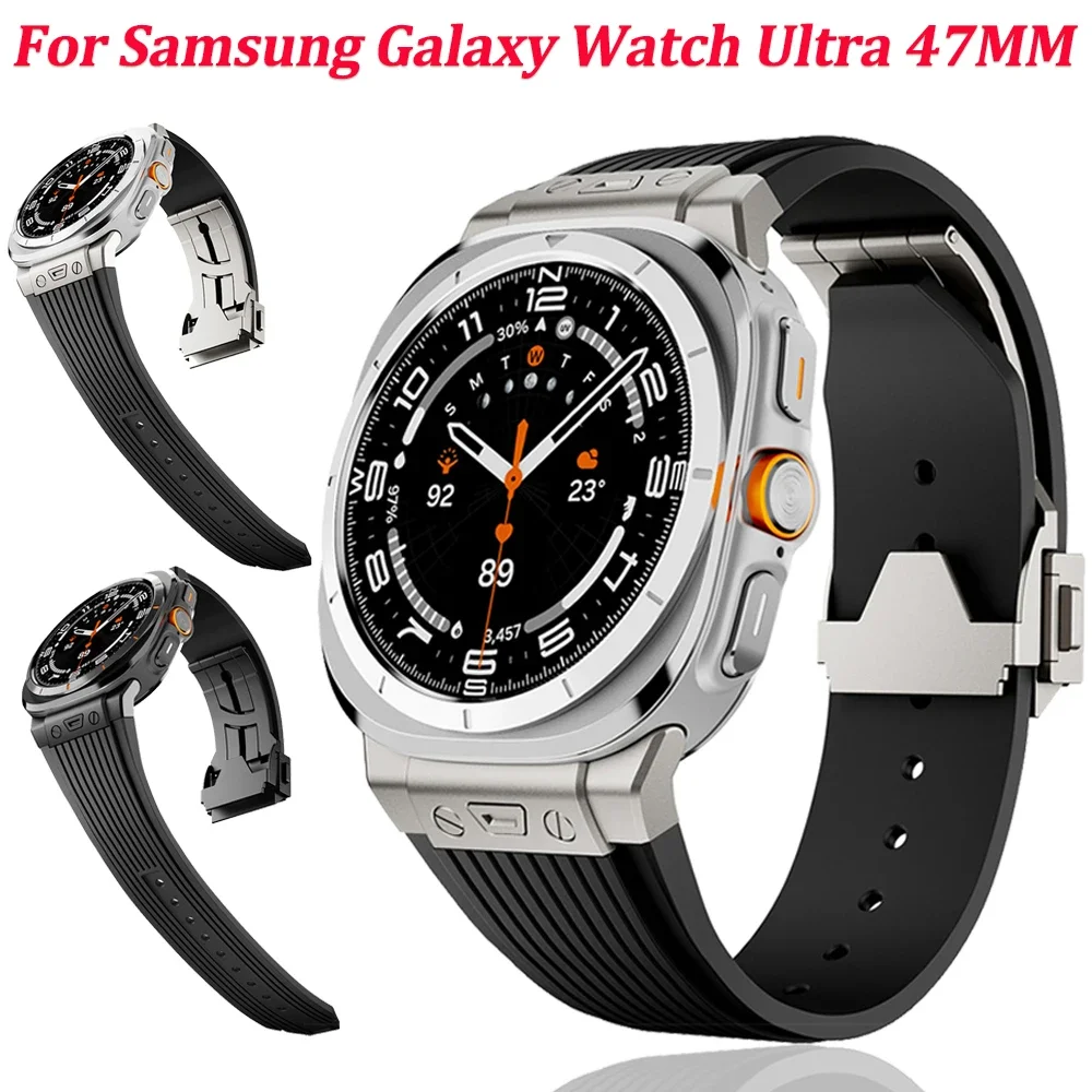 

Sport Silicone band for Samsung Galaxy Watch Ultra 47mm 2025 Stainless steel buckle Watchband Galaxy Watch 8-7 Ultra 47mm Strap