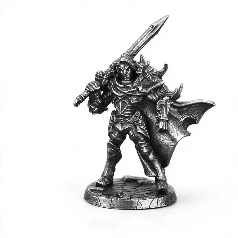 Metal Warrior Army Soldier Miniature Model, Tabletop Wargame Figure, Chess Piece Desktop Ornament, Finished Metal Statue