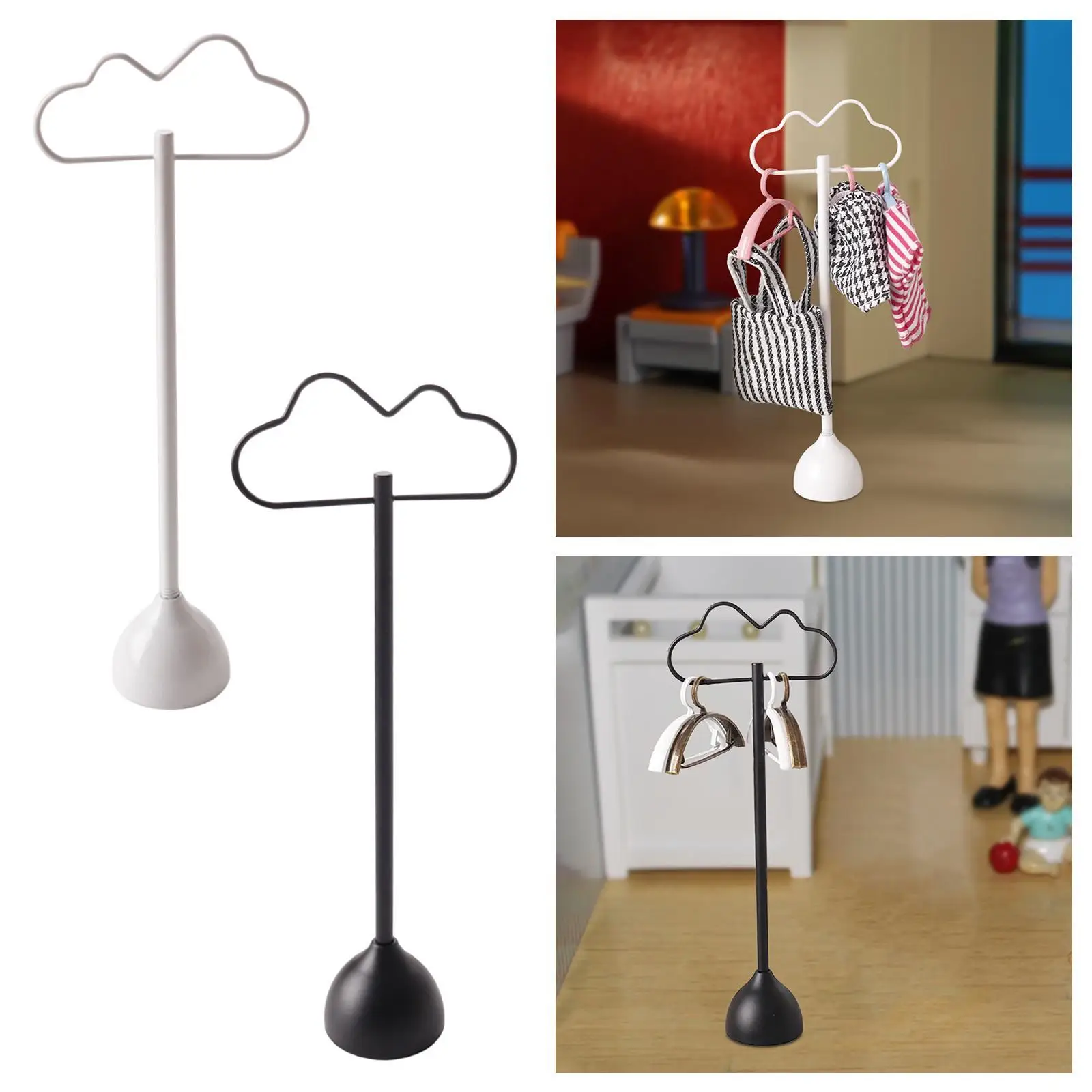 Porte-vêtements de poupée bricolage porte-manteau en fer cadeaux apprentissage précoce enfants équipement pratique Miniature maison de poupée meubles maison de poupée