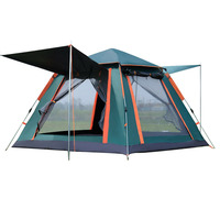 Tent, outdoor, fully automatic 3-4 person beach quick open folding camping double rainproof camping tent, factory wholesale