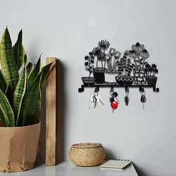Metal Holder , Black Key Holder ,Coat Hanger, 6 Hooks, Coat Rack, Modern Wall Hangings, Entryway Coat Rack, Kitchen Holder