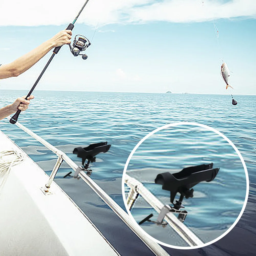 

Держатель удочки для рыбацкой лодки, регулируемая на 360 градусов стойка для удочки с большим зажимом, кронштейн для открывания удочки для аксессуаров для лодок и яхт
