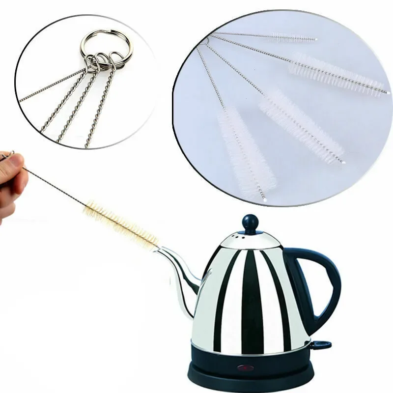 4pieces Household Kettle Spout Nylon Brushes Multi-function Long Handle Bottle Teapot Mouth Hanging Brush Kitchen Cleaning Tool