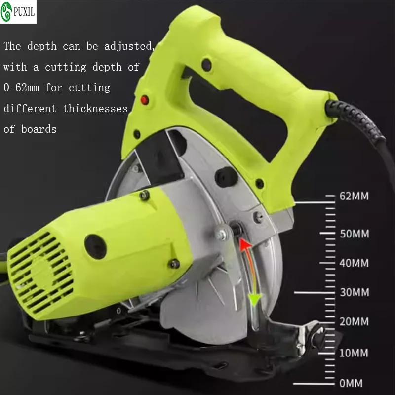 Mini circular saw for wood metal plating, compact function, electric tool, 1800W, 62mm cutting depth